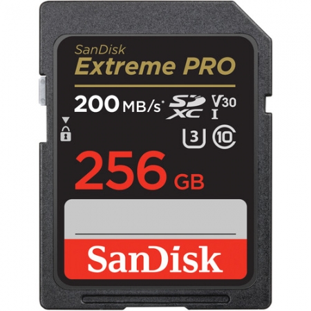 SanDisk SDXC 256GB Extreme Pro 200MB/s UHS-I Cass10 U3 V30